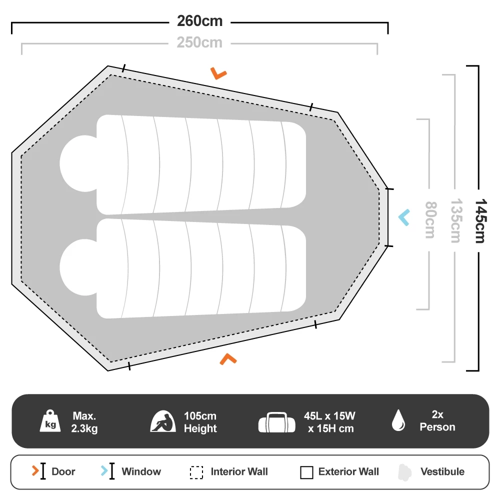 OZtrail Nomad 2 Hike Tent 5 OZtrail Nomad 2 Hike Tent - Image 3