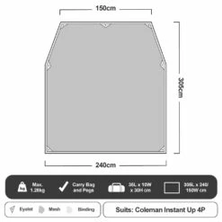 Coleman Ground Mesh Footprint For Instant Up Tents 19 Coleman Ground Mesh Footprint For Instant Up Tents -Snowys Sales 1204053 ground mesh footprint for instant up tent