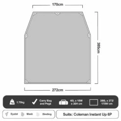 Coleman Ground Mesh Footprint For Instant Up Tents 20 Coleman Ground Mesh Footprint For Instant Up Tents -Snowys Sales 1204054 ground mesh footprint for instant up tent