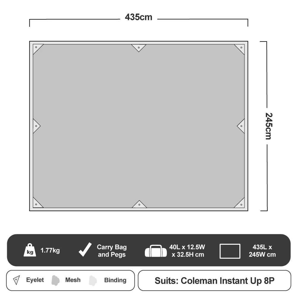 Coleman Ground Mesh Footprint For Instant Up Tents 11 Coleman Ground Mesh Footprint For Instant Up Tents - Image 9