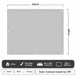Coleman Ground Mesh Footprint For Instant Up Tents 22 Coleman Ground Mesh Footprint For Instant Up Tents -Snowys Sales 1204059 ground mesh footprint for instant up tent
