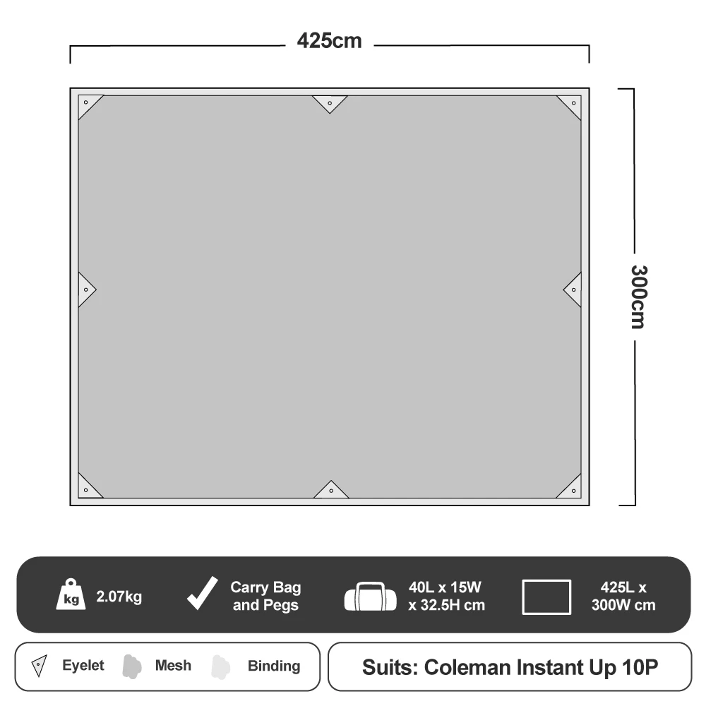 Coleman Ground Mesh Footprint For Instant Up Tents 12 Coleman Ground Mesh Footprint For Instant Up Tents - Image 10
