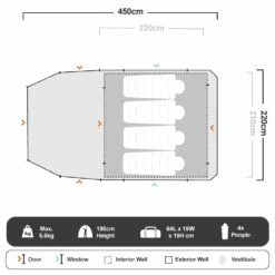OZtrail Tasman 4V Plus Dome Tent -Snowys Sales 1220451