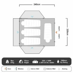 Hi−View 2200 Rooftop Tent -Snowys Sales 1220907