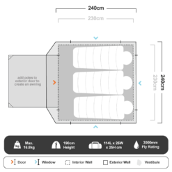 Coleman Instant Up 4P Lighted Northstar Darkroom Tent -Snowys Sales 1248299