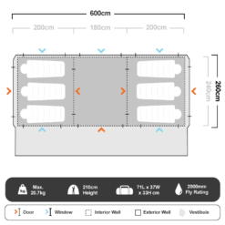 Cabin 10 Person Tent -Snowys Sales 1266211