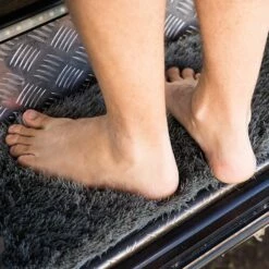 Companion Dust Off Mat − Caravan Step -Snowys Sales 1270108 dust off mat caravan step grey black trim