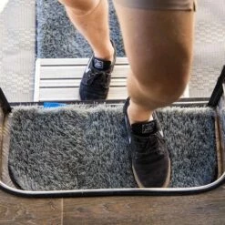 Companion Dust Off Mat − Caravan Step -Snowys Sales 1270110 dust off mat caravan step grey black trim
