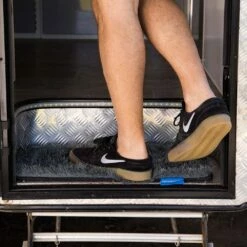 Companion Dust Off Mat − Caravan Step -Snowys Sales 1270111 dust off mat caravan step grey black trim