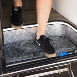 Companion Dust Off Mat − Caravan Step -Snowys Sales 1270112 dust off mat caravan step grey black trim