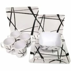 16pc Melamine Dinner Set Mystique